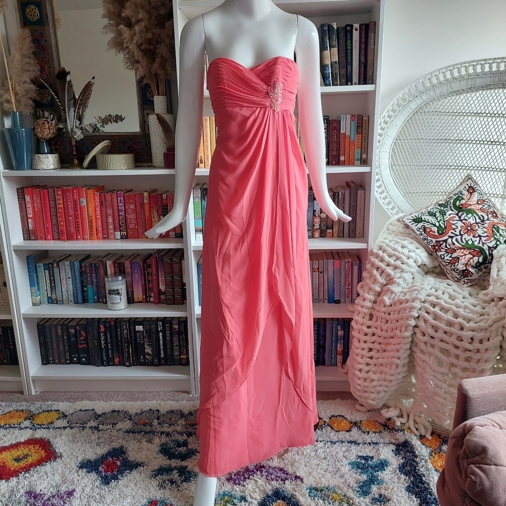 Andrew Adela Salmon Bridesmaids Dress P5294